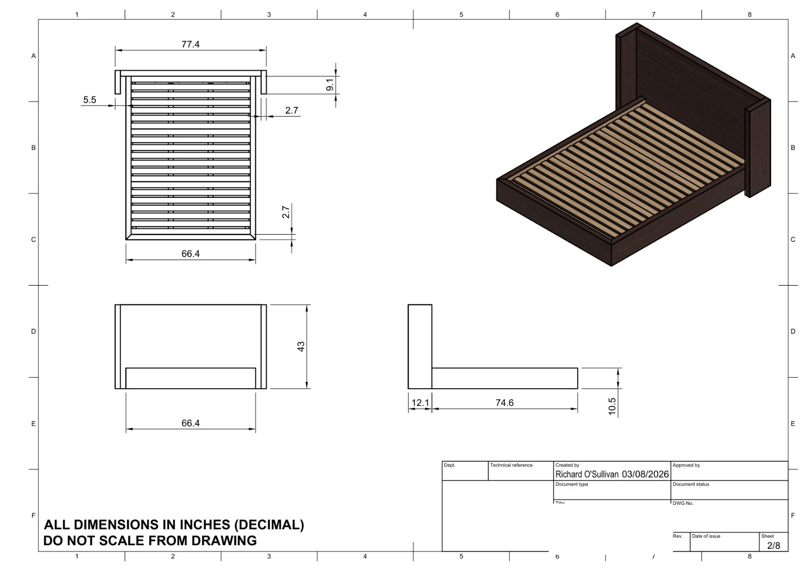 Rosewood bed general arrangement