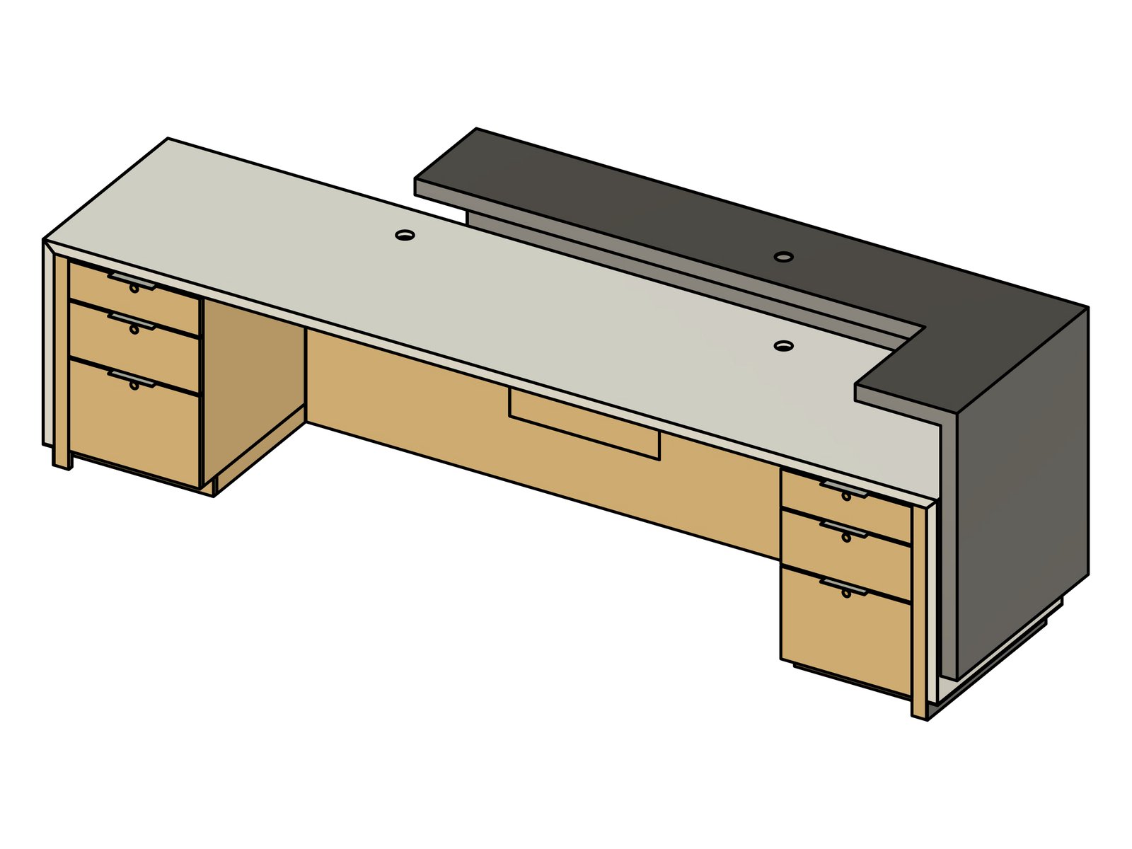 Security desk 3D view