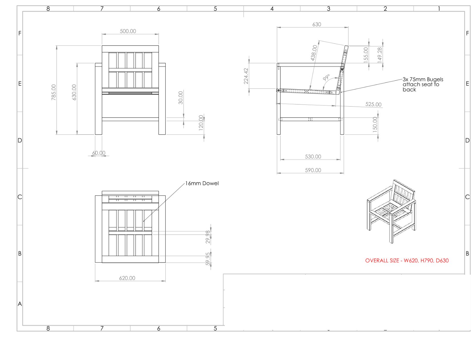 Dining chair component sheet
