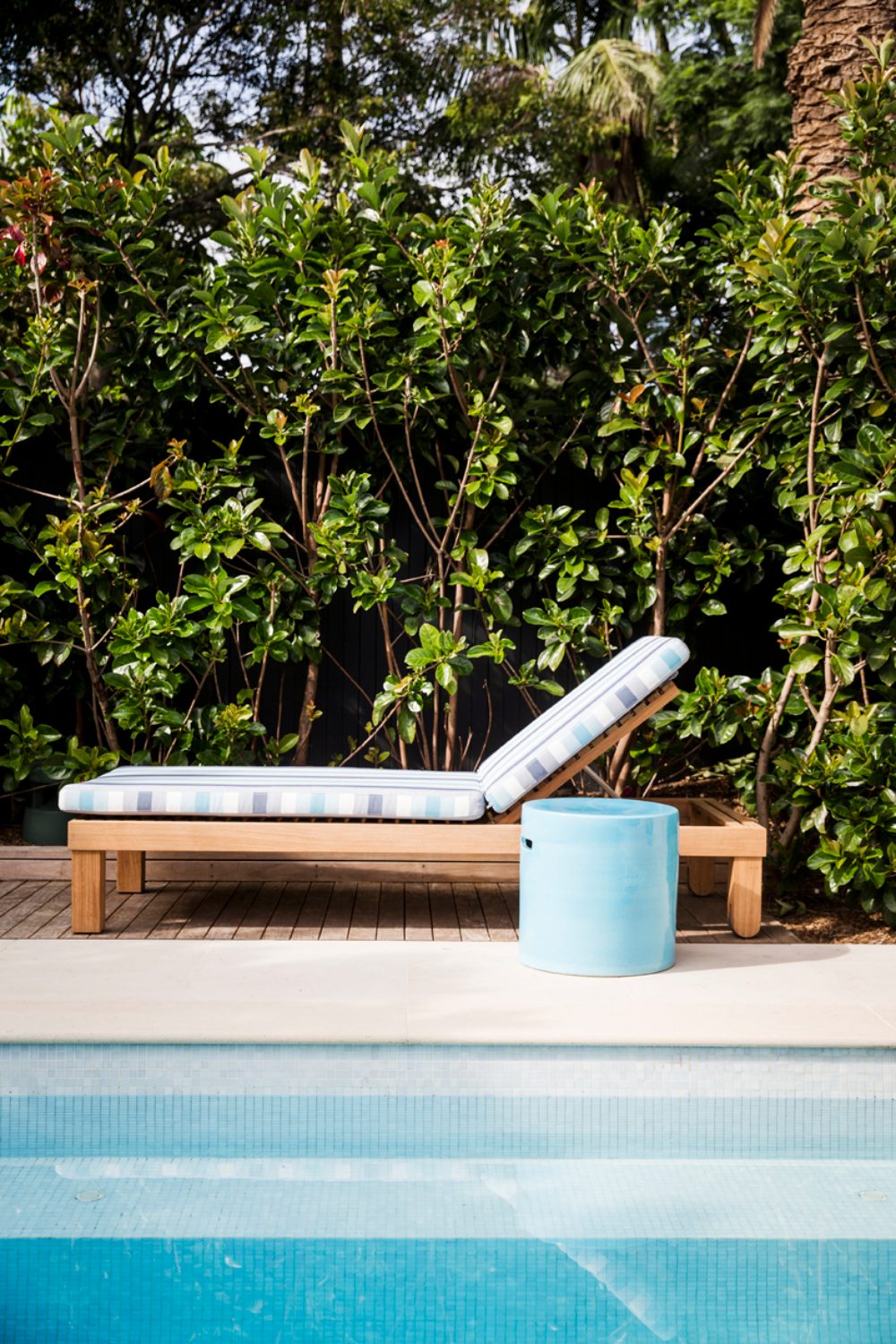 The pool lounge built and installed