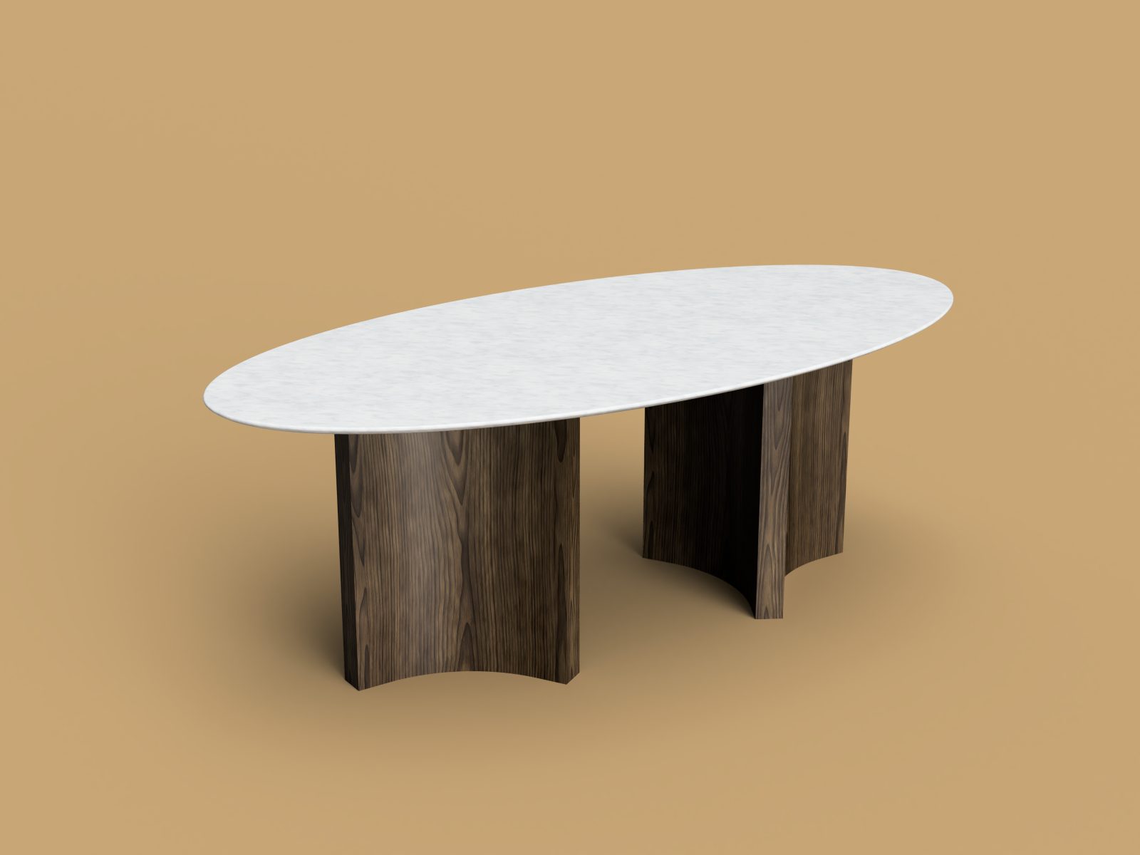 Oval marble table render